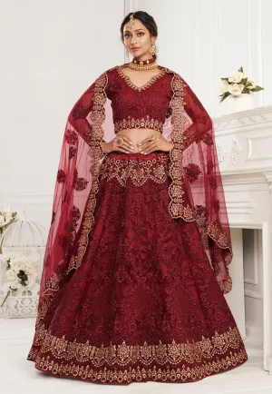 Bridal Red Embroidered Lehenga Choli