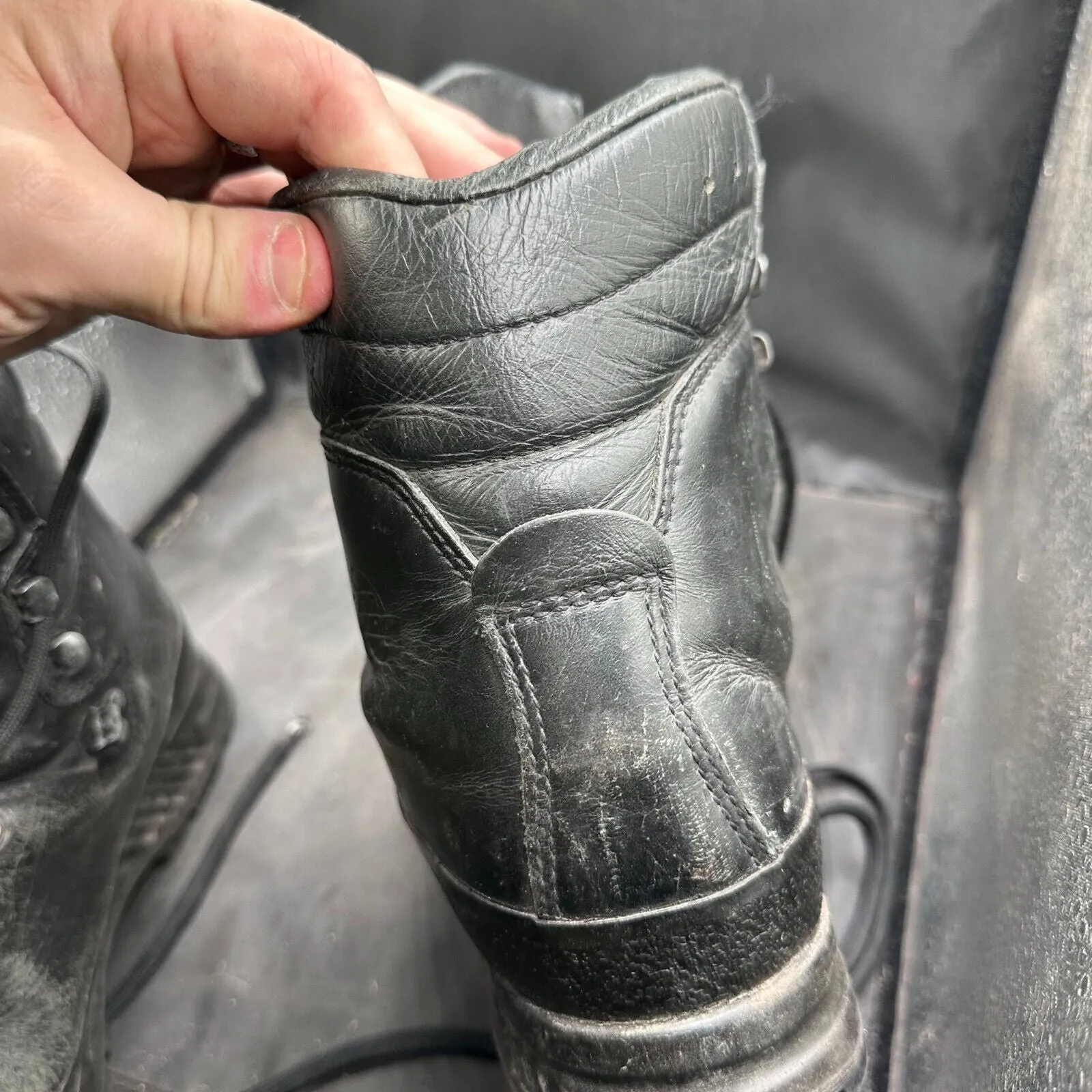 British Army Black Leather Heavy Duty Combat Boots - Size EU 43 - UK 9