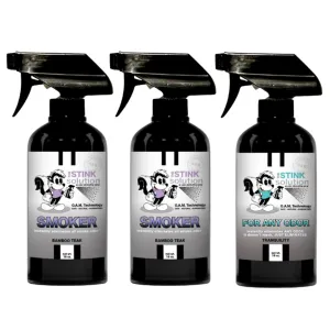 Buy 2 Get 1 FREE - Two Smoke Odor Eliminating Sprays (Bamboo Teak)   One For Any Odor Eliminating Spray (Tranquility) 16 oz
