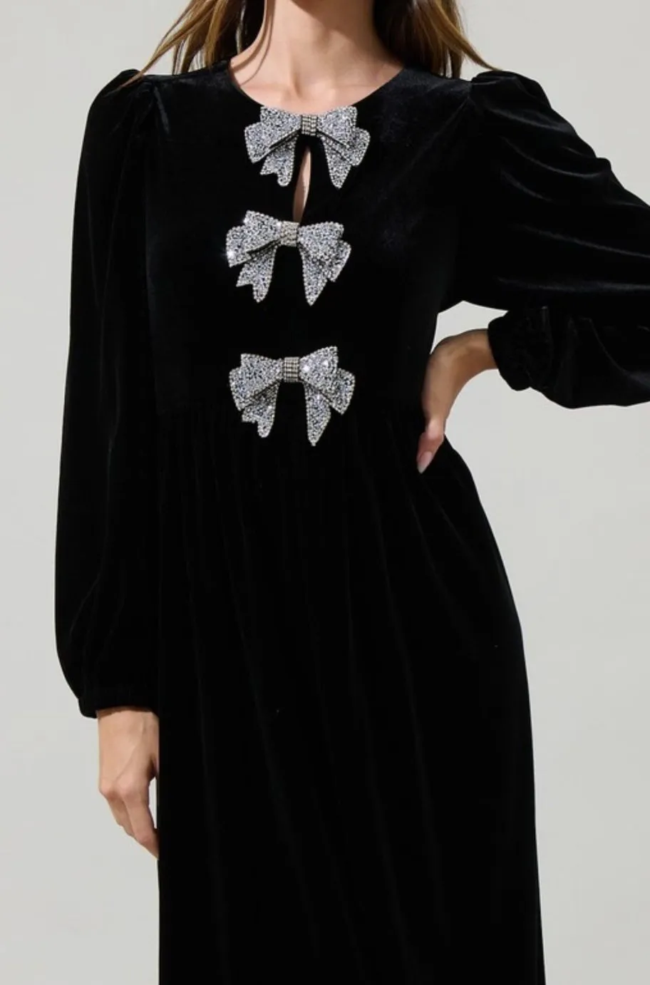 Camille Velvet Black Dress