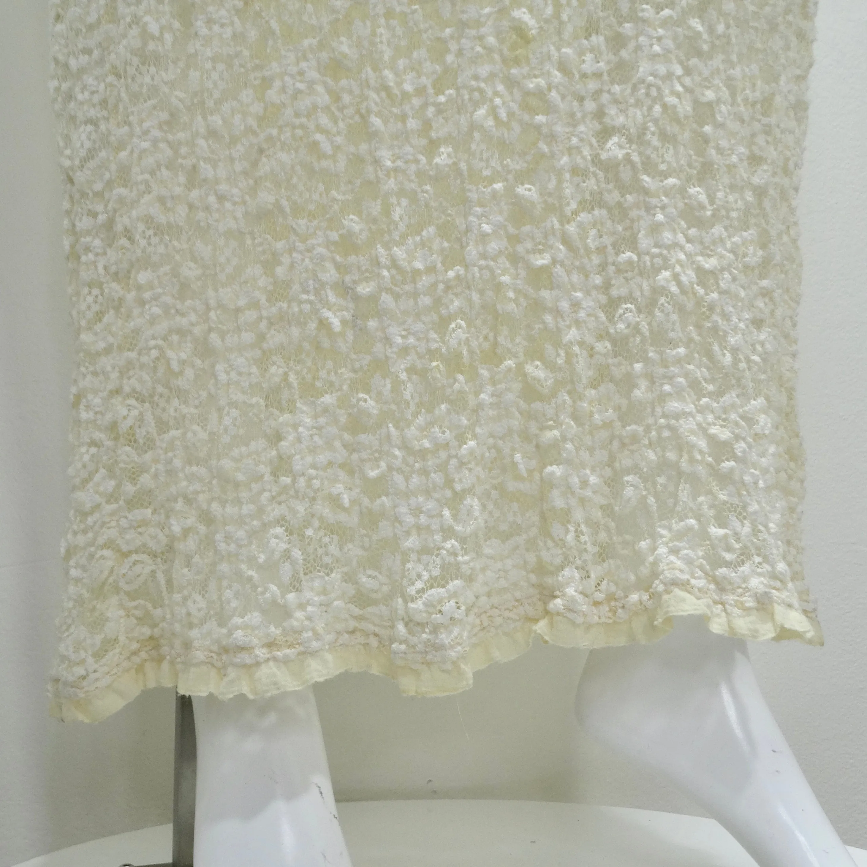 Carole Little 90s Ivory Lace Maxi Dress