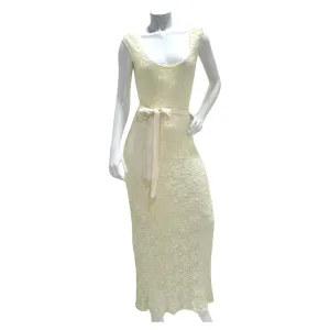 Carole Little 90s Ivory Lace Maxi Dress