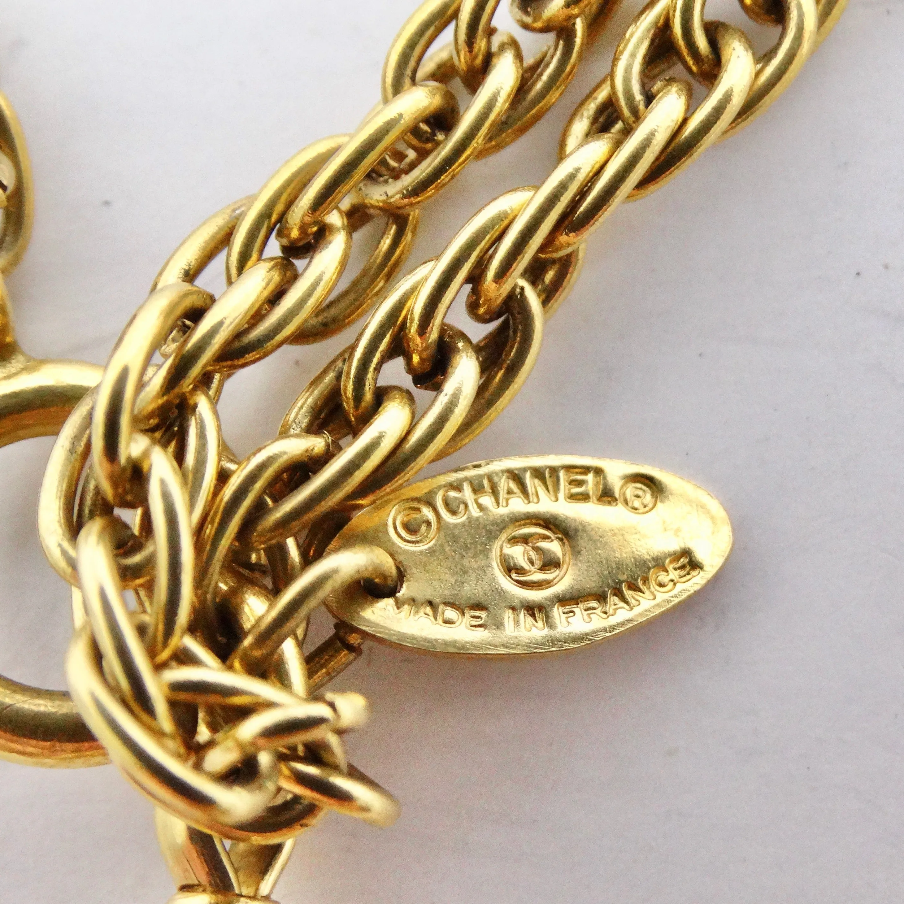 Chanel Gold & Red Gripoix Magnifying Glass Necklace