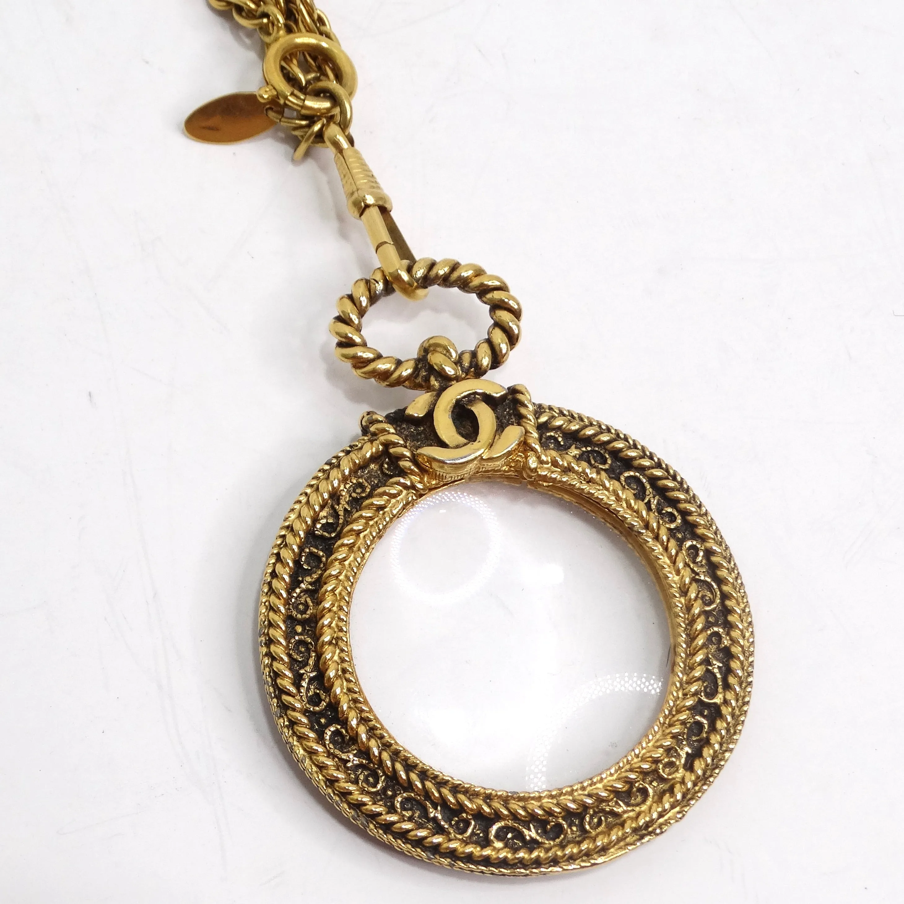 Chanel Gold & Red Gripoix Magnifying Glass Necklace