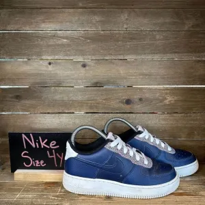 Childrens‎ Nike Air Force 1 LV8 4 Pebble Print Midnight Navy Sneakers Size 4 Y