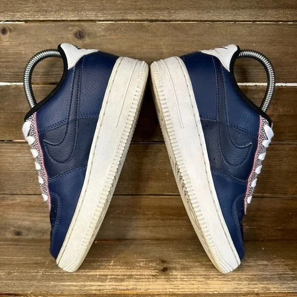 Childrens‎ Nike Air Force 1 LV8 4 Pebble Print Midnight Navy Sneakers Size 4 Y