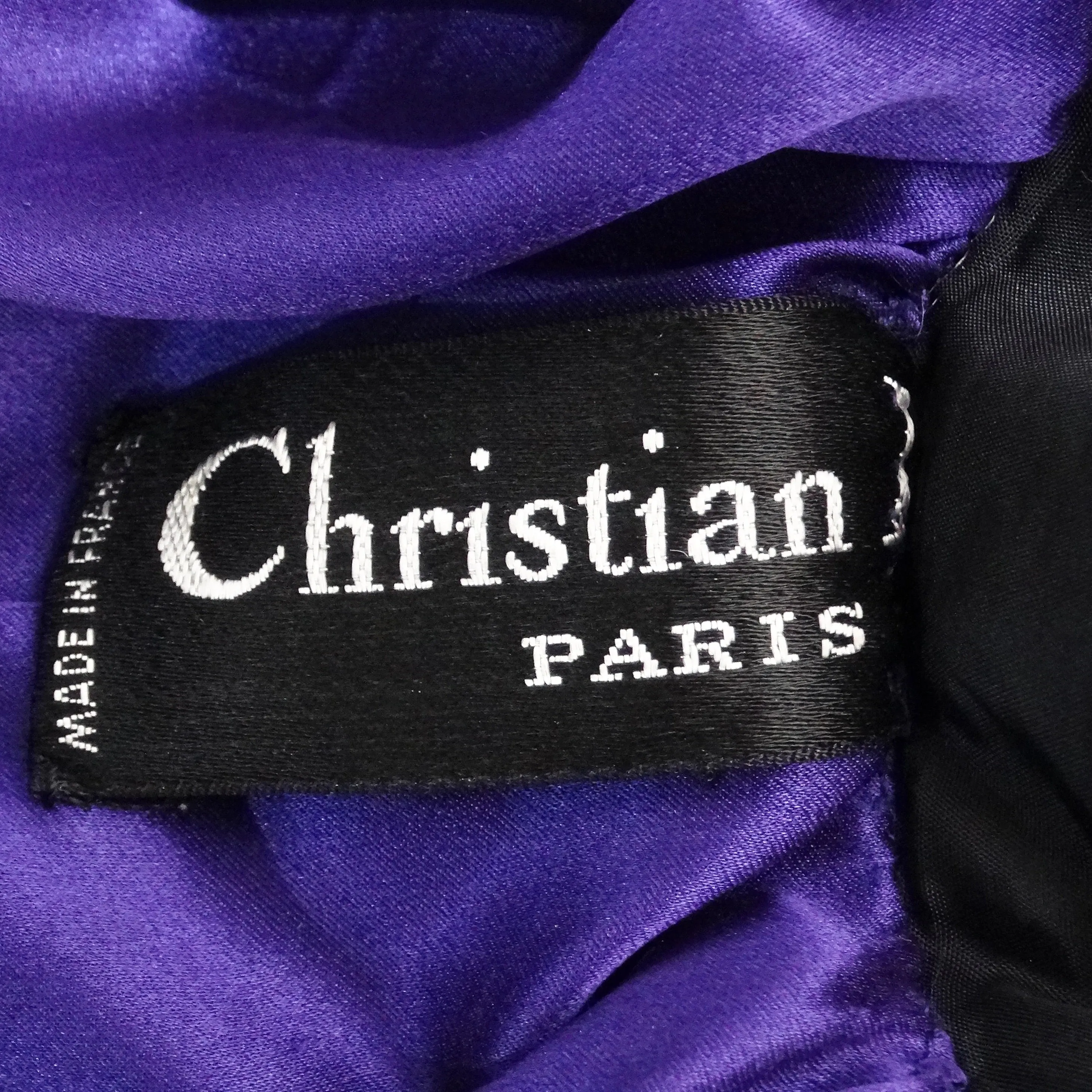 Christian Dior 1980s Metallic Purple Long Sleeve Gown