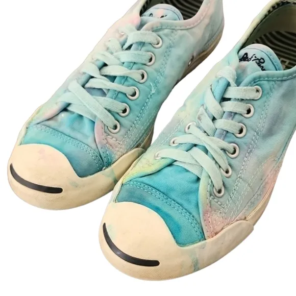 Converse Jack Purcell Mermaid Tie Dye Sneakers Womens 7 Men 5 Custom RARE OAK