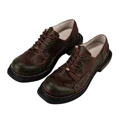 Copper rust tooling low top niche hand-made men's shoes