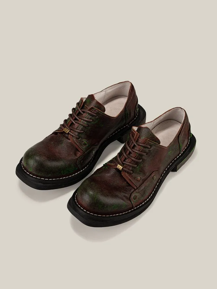 Copper rust tooling low top niche hand-made men's shoes