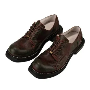 Copper rust tooling low top niche hand-made men's shoes