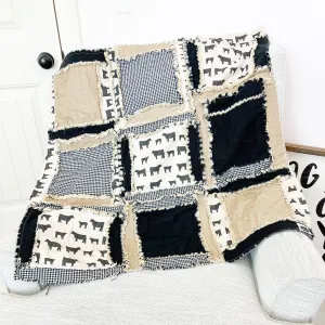 Cow Baby Blanket Handmade Quilts Cowboy Nursery, Neutral Baby Quilt, Western Crib Bedding Baby Boys