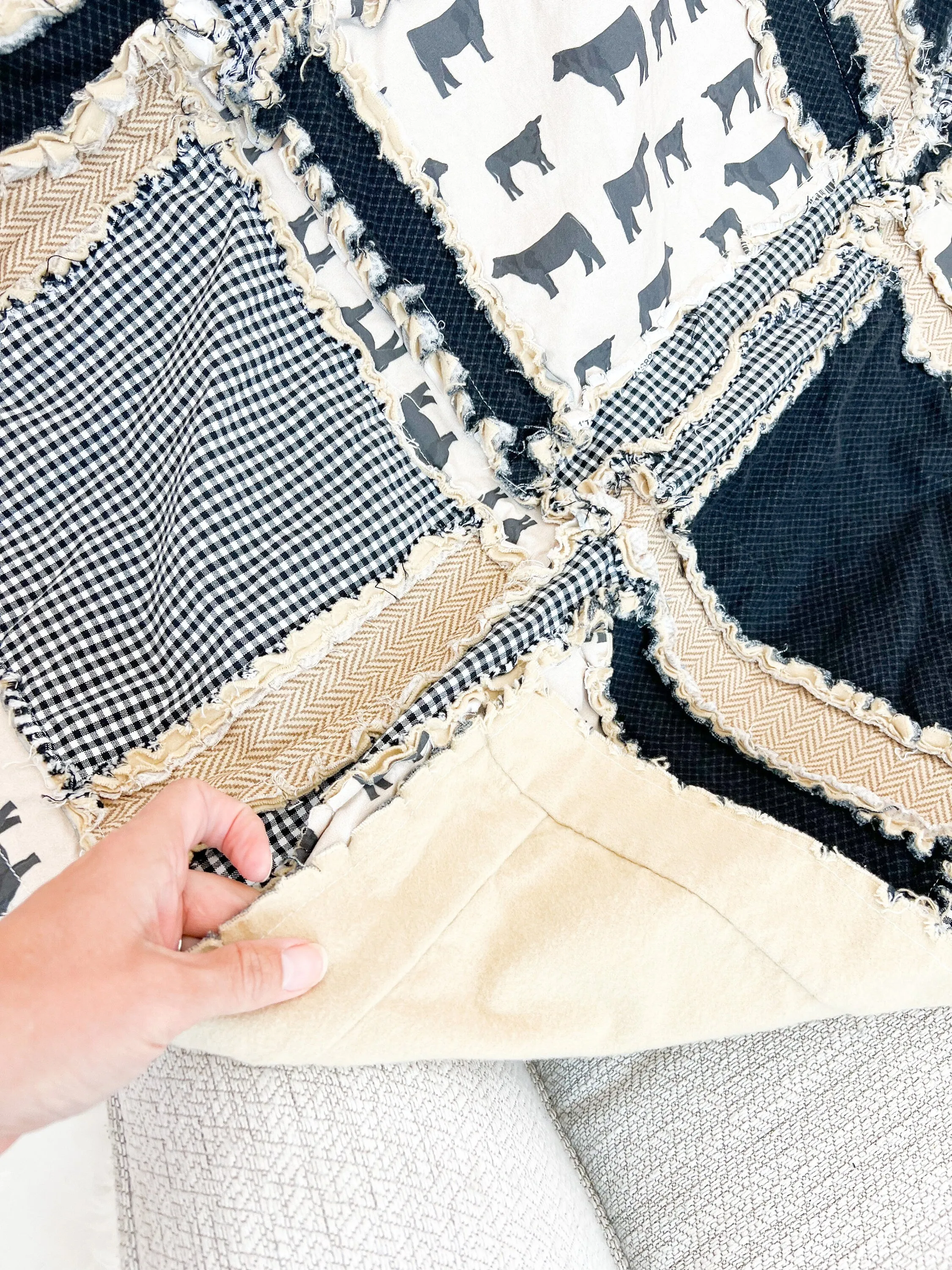 Cow Baby Blanket Handmade Quilts Cowboy Nursery, Neutral Baby Quilt, Western Crib Bedding Baby Boys