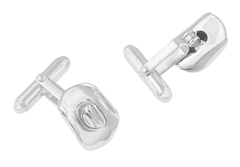 Cowboy Hat Cufflinks in Sterling Silver