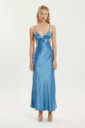 CRUSH BIAS TRI MIDI DRESS | AEGEAN