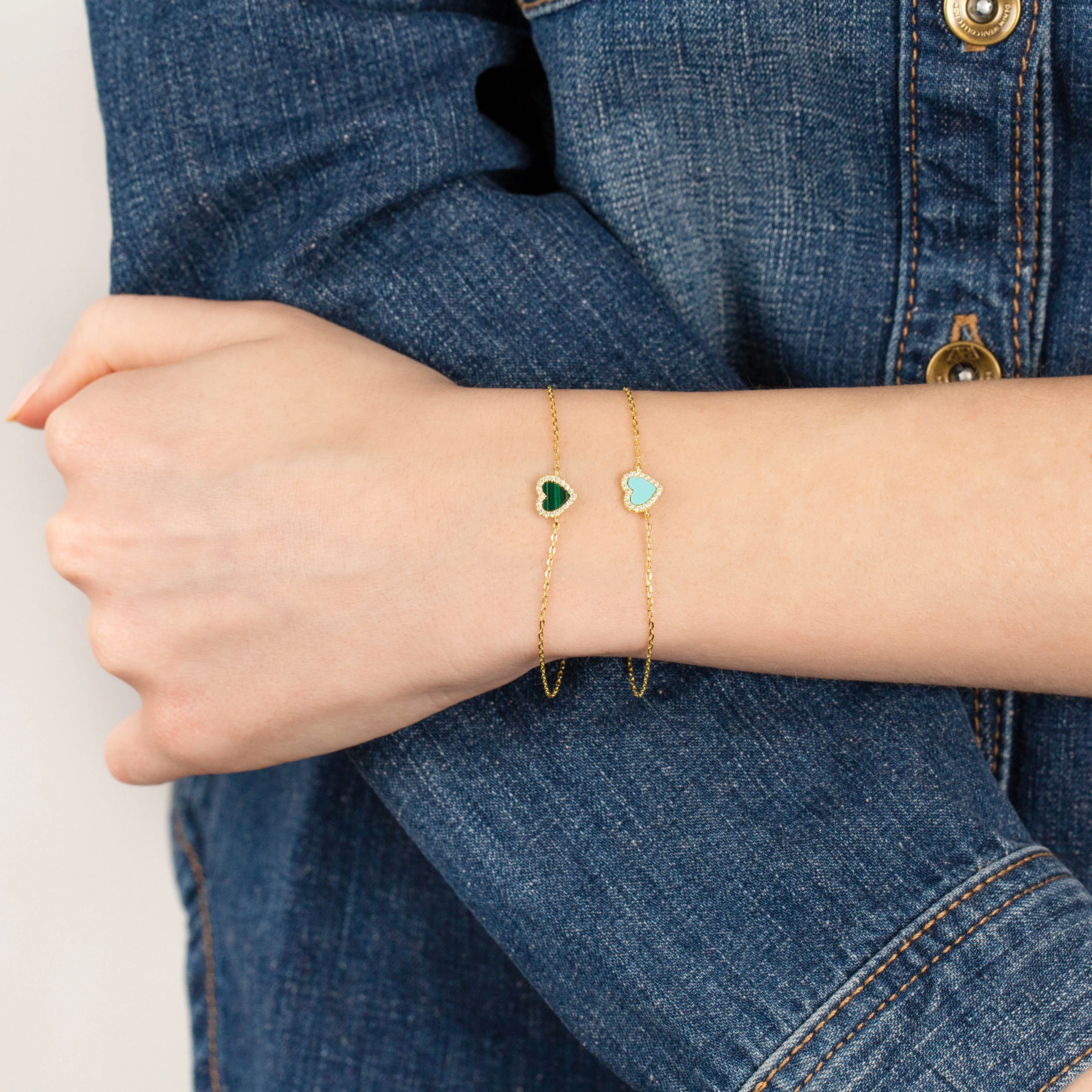 CZ Mini Heart Bracelet