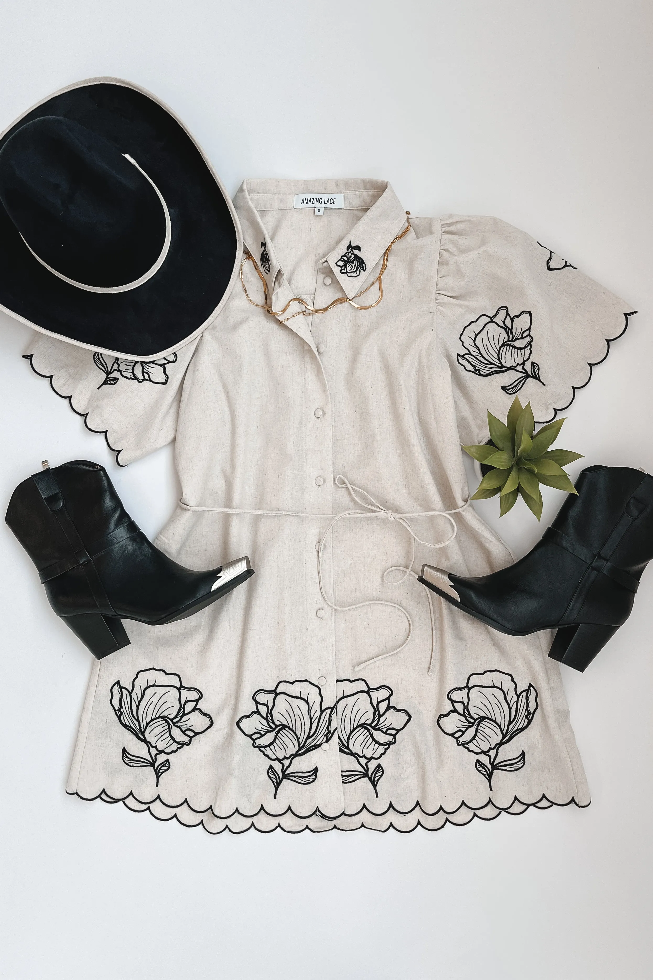 DEAL Oh Hi Miss Cutie Embroidered Mini Dress