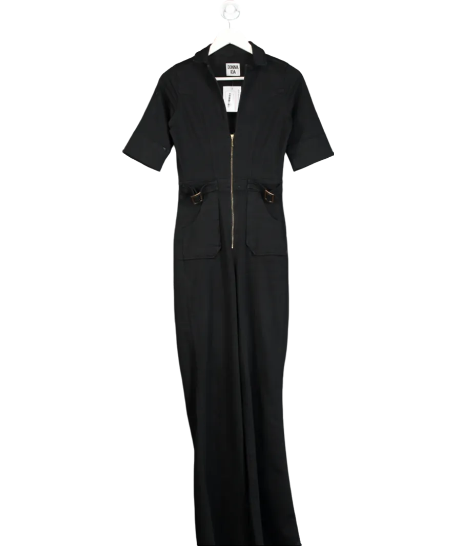 DONNA Ida Black Cassandra Flared Jumpsuit UK XS