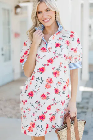 Easy Love Coral Pink Floral Dress