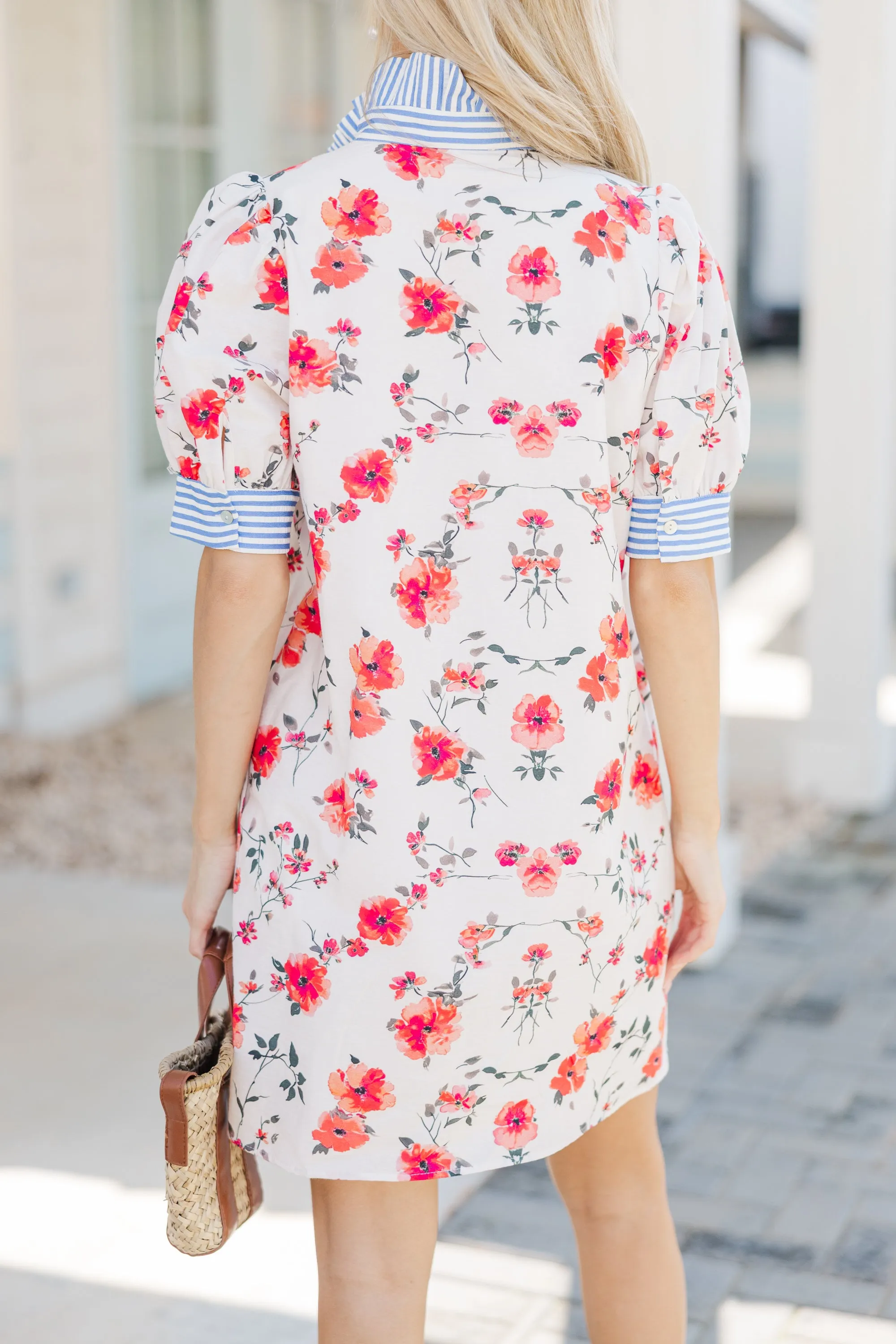 Easy Love Coral Pink Floral Dress