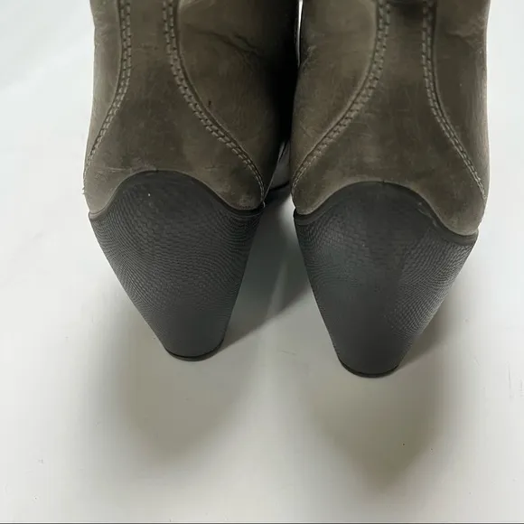 Ecco gray lace up leather ankle booties womens sz 40