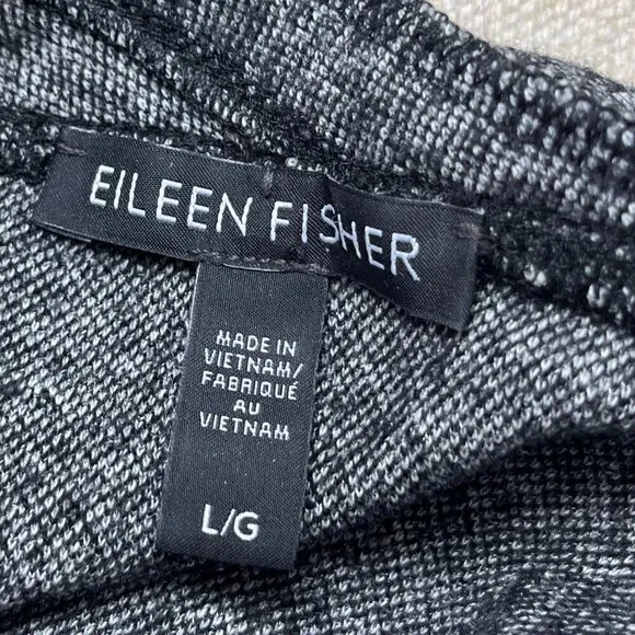 Eileen Fisher Woman's Charcoal Organic Wool Blend Kimono Jacket Sz Lr