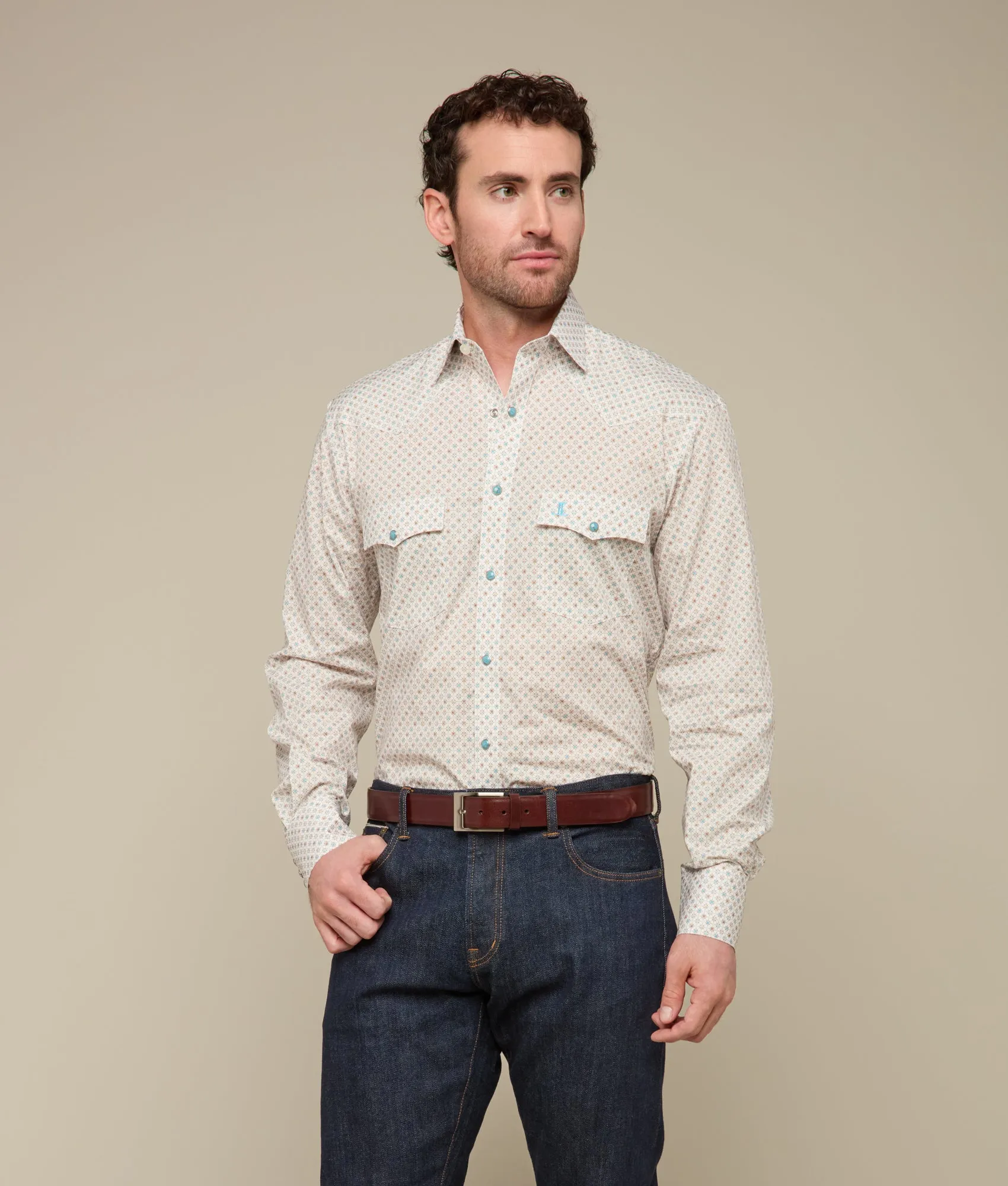 El Paso Prints :: Teal/Coffee Geo Print