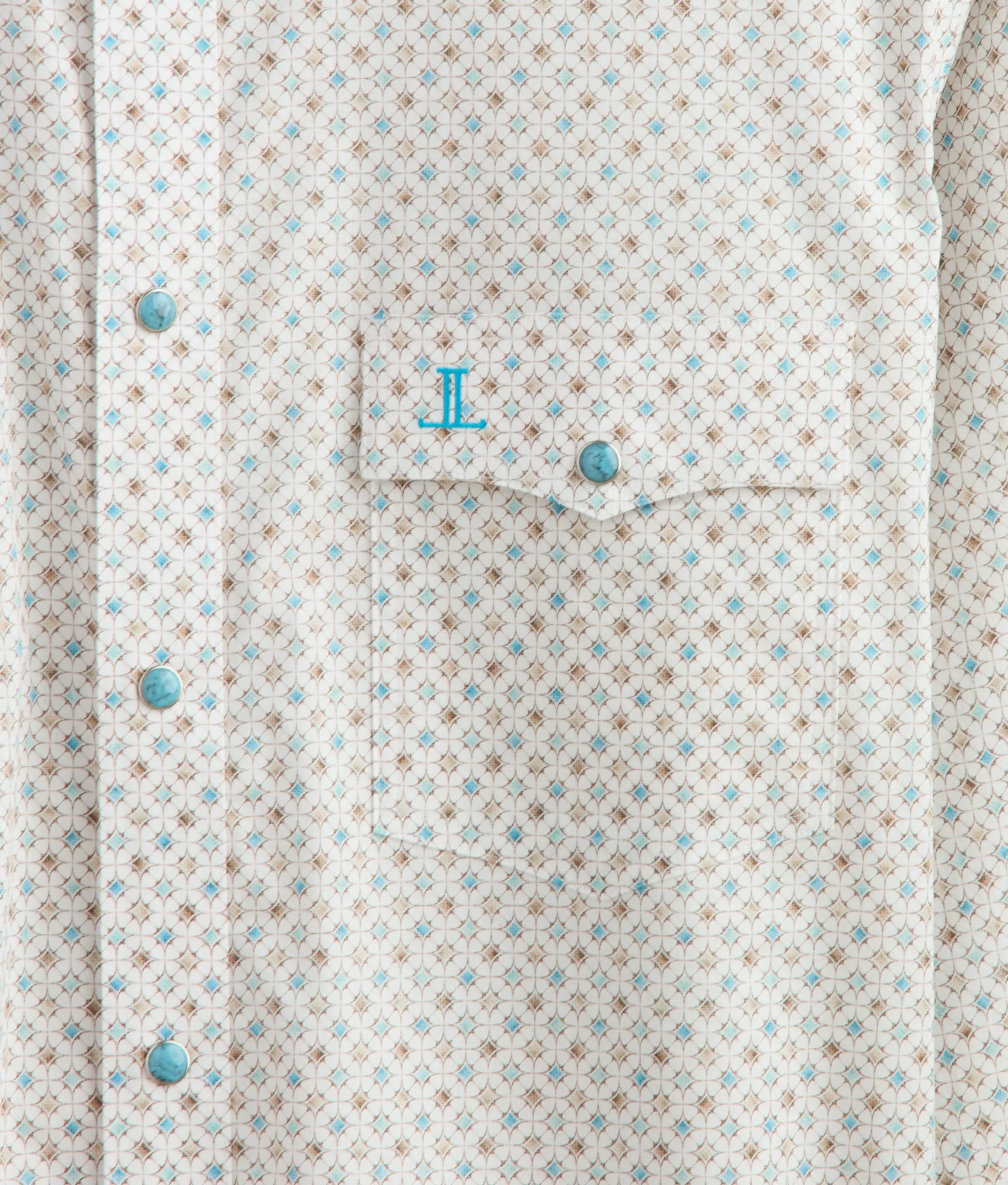 El Paso Prints :: Teal/Coffee Geo Print