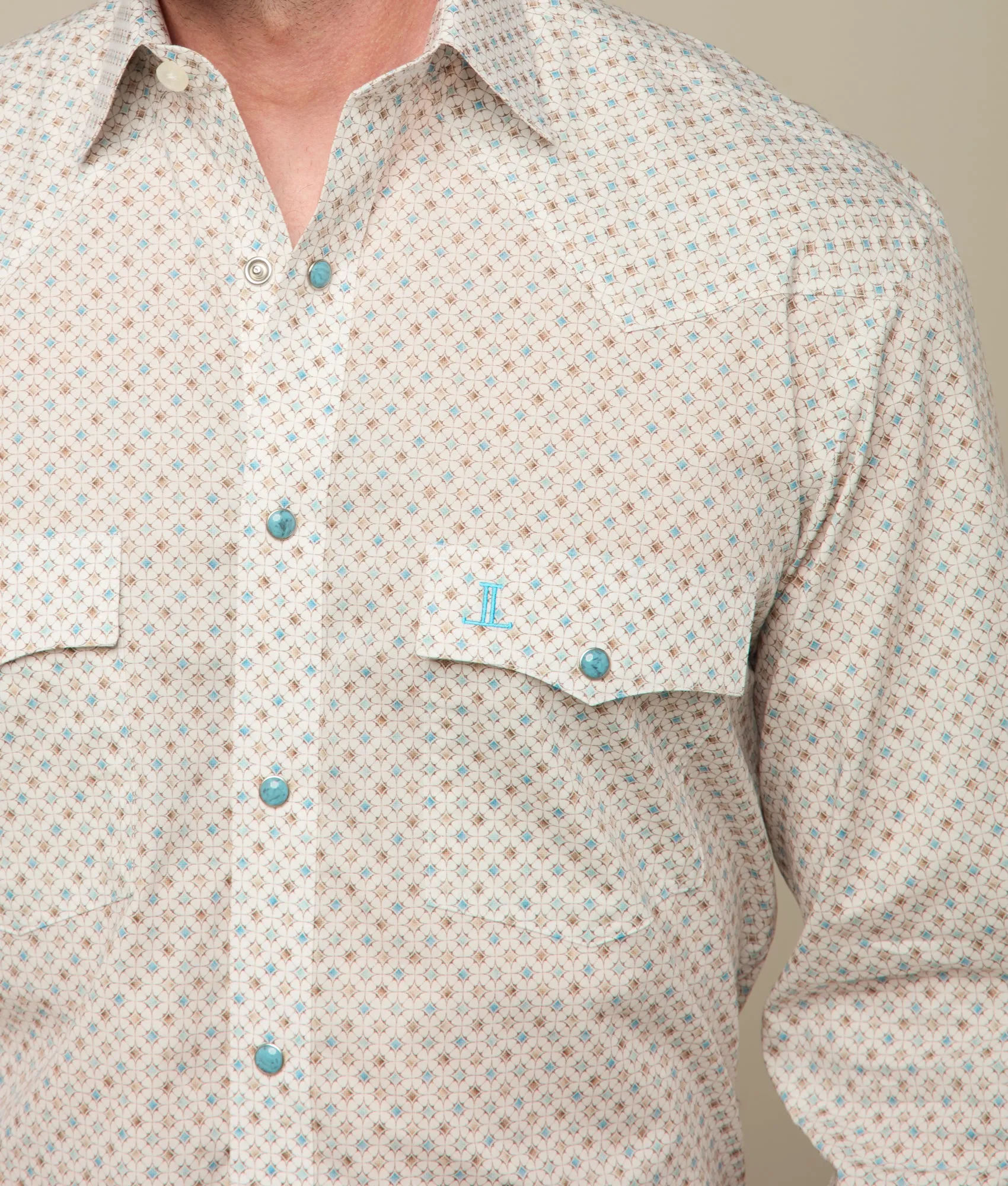 El Paso Prints :: Teal/Coffee Geo Print