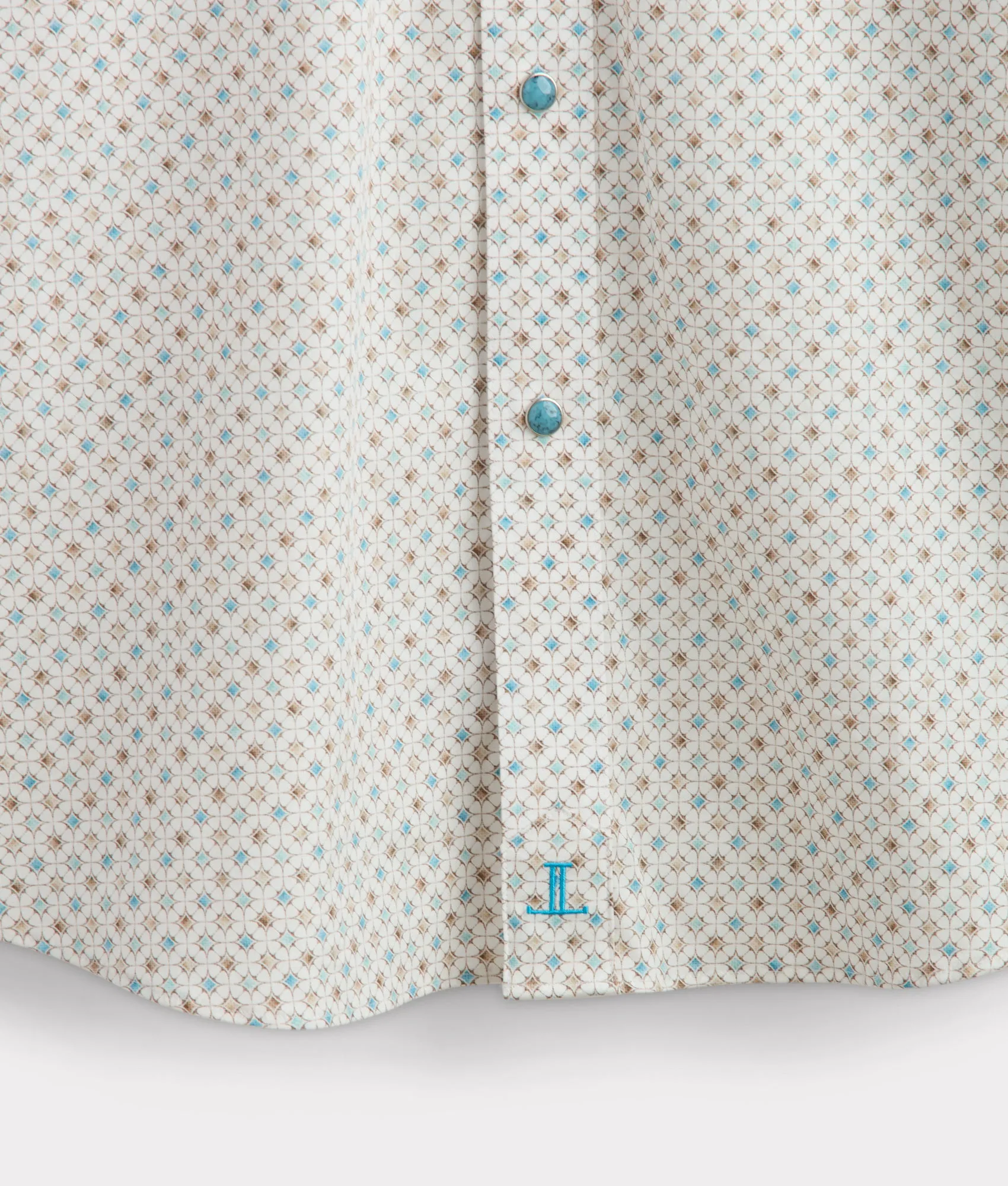 El Paso Prints :: Teal/Coffee Geo Print