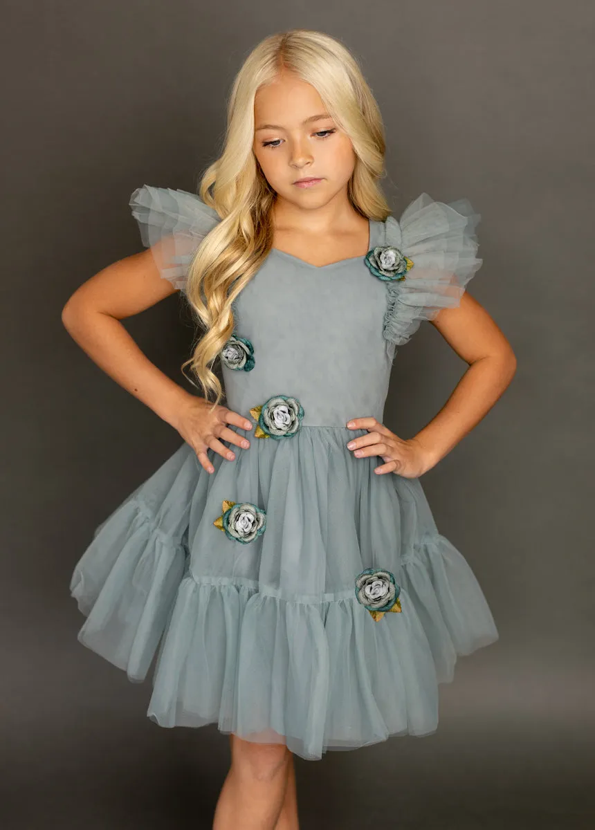 Elain Dress in Dusty Teal