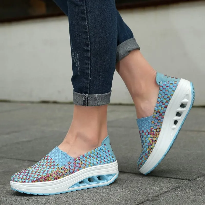 Elise - Multi-Color Geweven Sneakers met Stijlvol Design