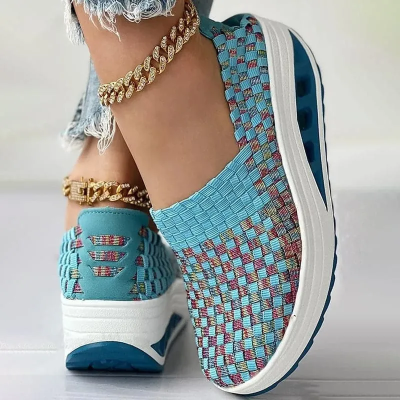 Elise - Multi-Color Geweven Sneakers met Stijlvol Design