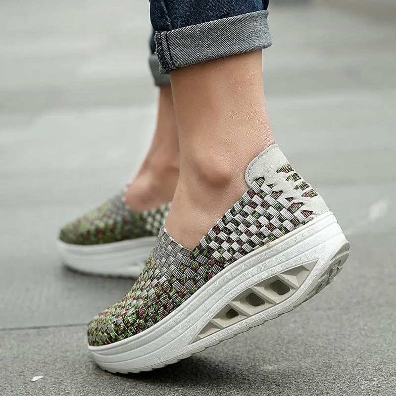 Elise - Multi-Color Geweven Sneakers met Stijlvol Design