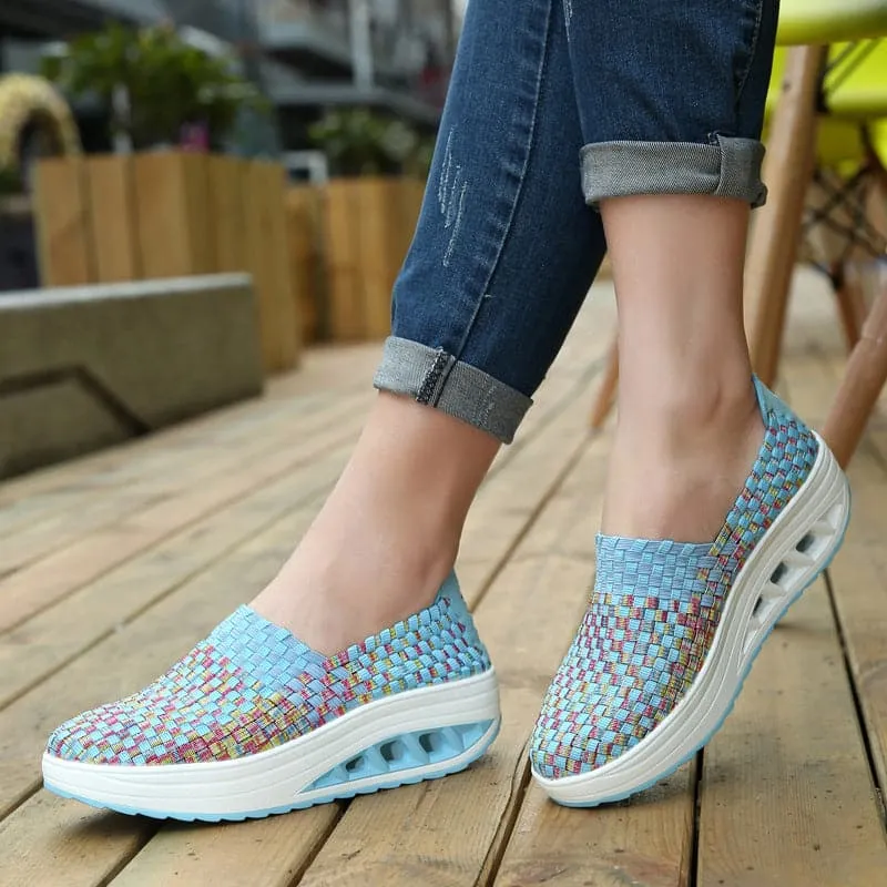 Elise - Multi-Color Geweven Sneakers met Stijlvol Design