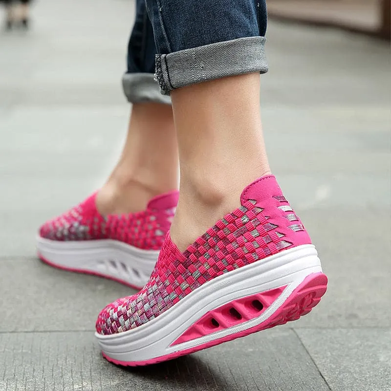 Elise - Multi-Color Geweven Sneakers met Stijlvol Design