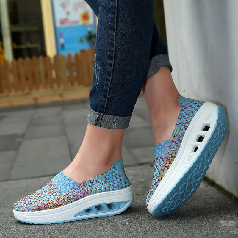 Elise - Multi-Color Geweven Sneakers met Stijlvol Design