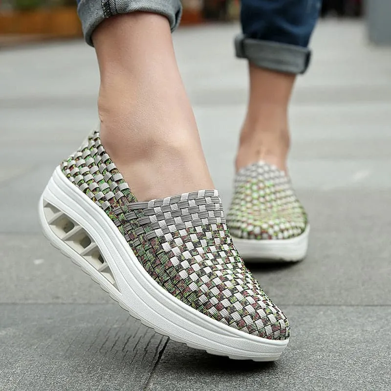 Elise - Multi-Color Geweven Sneakers met Stijlvol Design