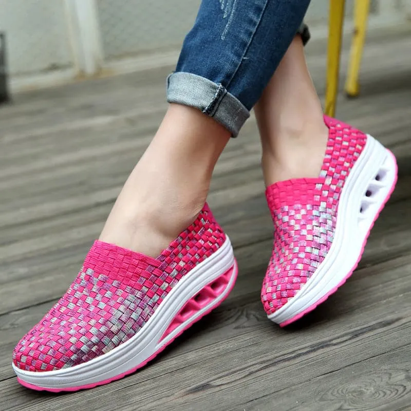Elise - Multi-Color Geweven Sneakers met Stijlvol Design