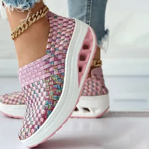 Elise - Multi-Color Geweven Sneakers met Stijlvol Design
