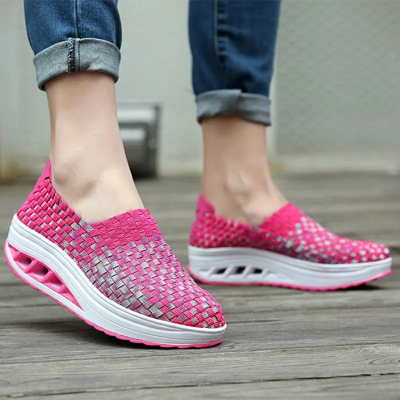 Elise - Multi-Color Geweven Sneakers met Stijlvol Design