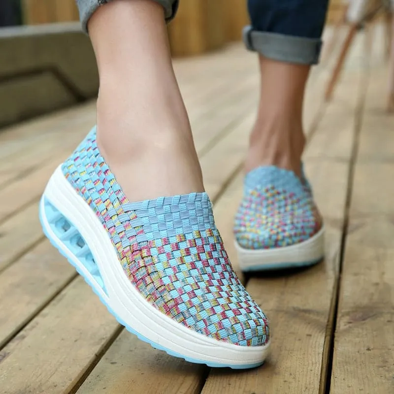 Elise - Multi-Color Geweven Sneakers met Stijlvol Design