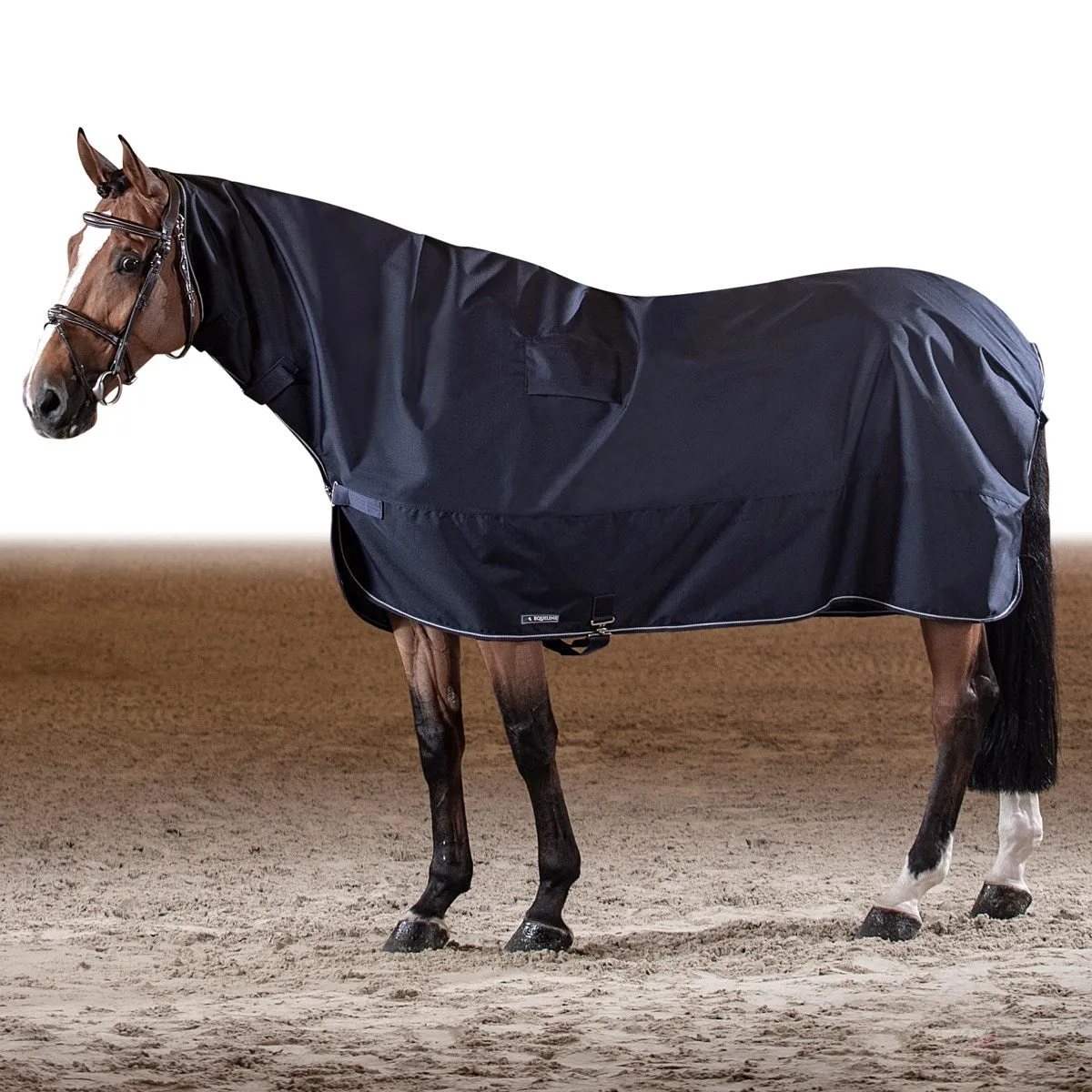 Equiline Corby Warm Up Full Neck Waterproof Rain Sheet - Navy Blue XS/4'3