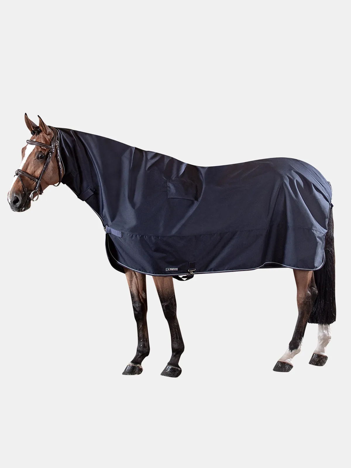 Equiline Corby Warm Up Full Neck Waterproof Rain Sheet - Navy Blue XS/4'3