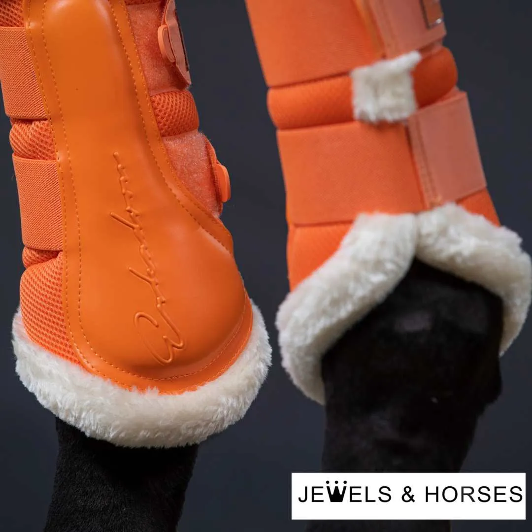 Eskadron Tendon Boots - Classic Sports 22 Mesh Faux Fur Soft Tendon Boots - Soft Peach