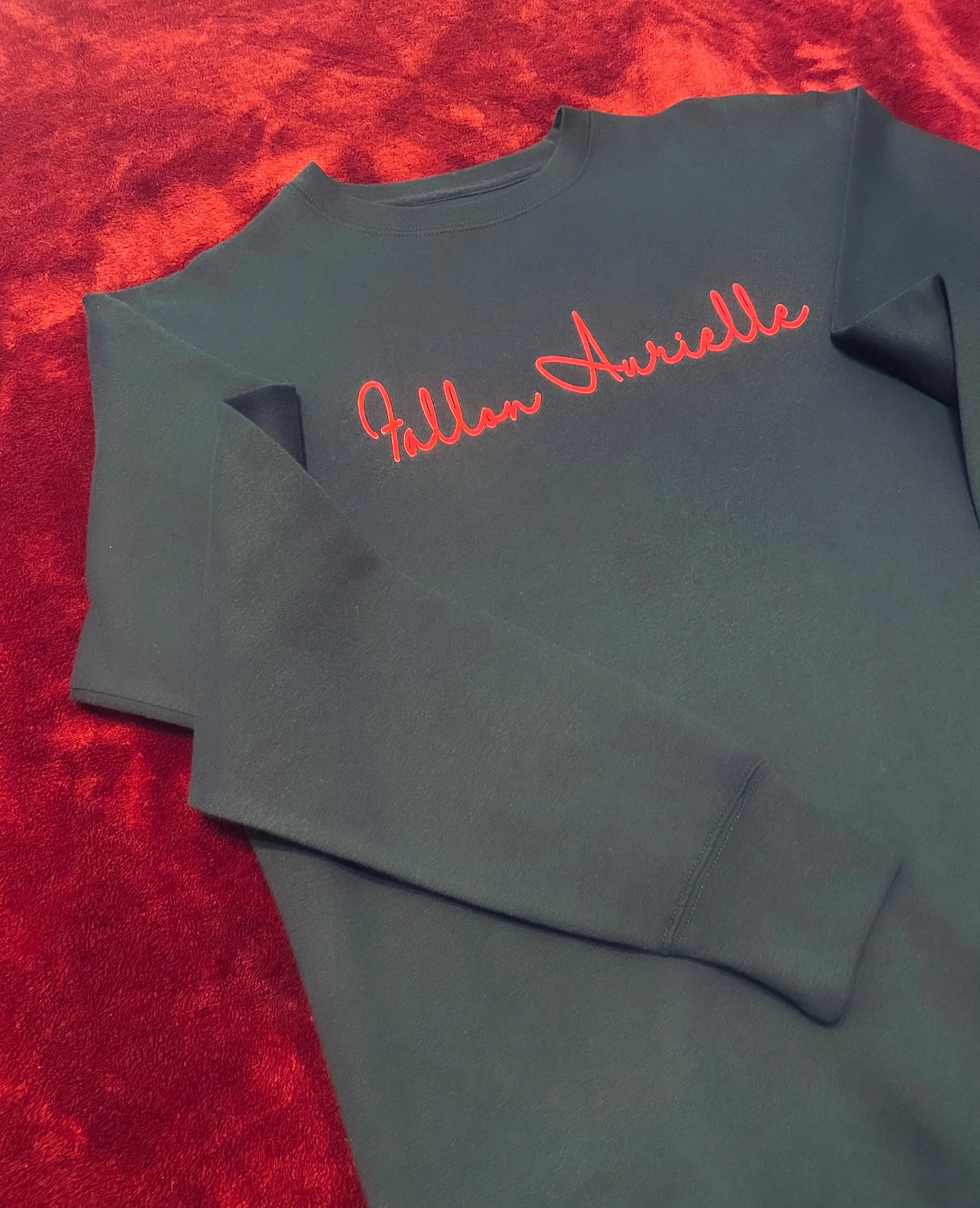 Fallon Aurielle Unisex Signature Cancer Logo & Name Zodiac Jogger Set (Black, Red & Blue)
