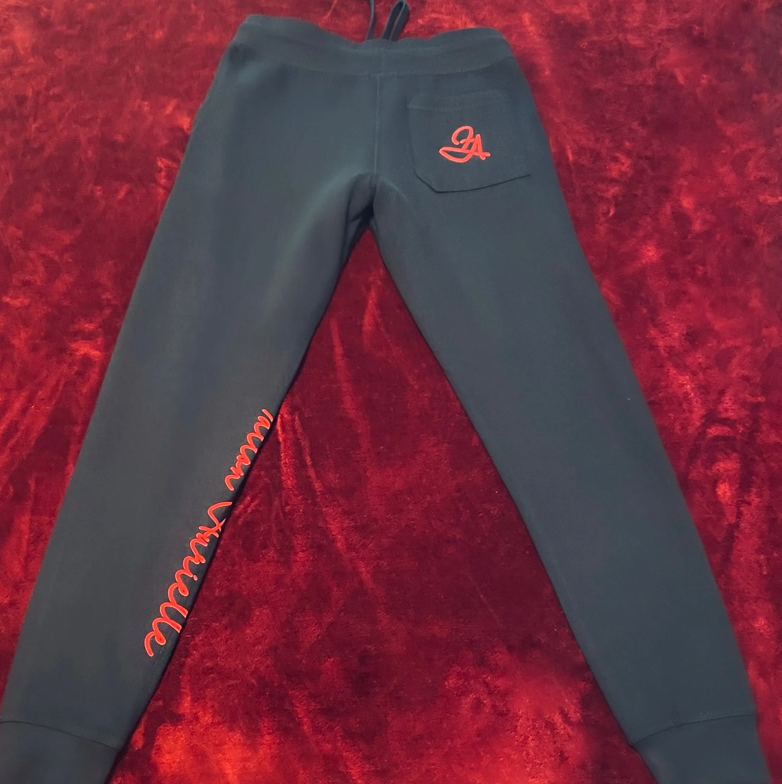 Fallon Aurielle Unisex Signature Cancer Logo & Name Zodiac Jogger Set (Black, Red & Blue)