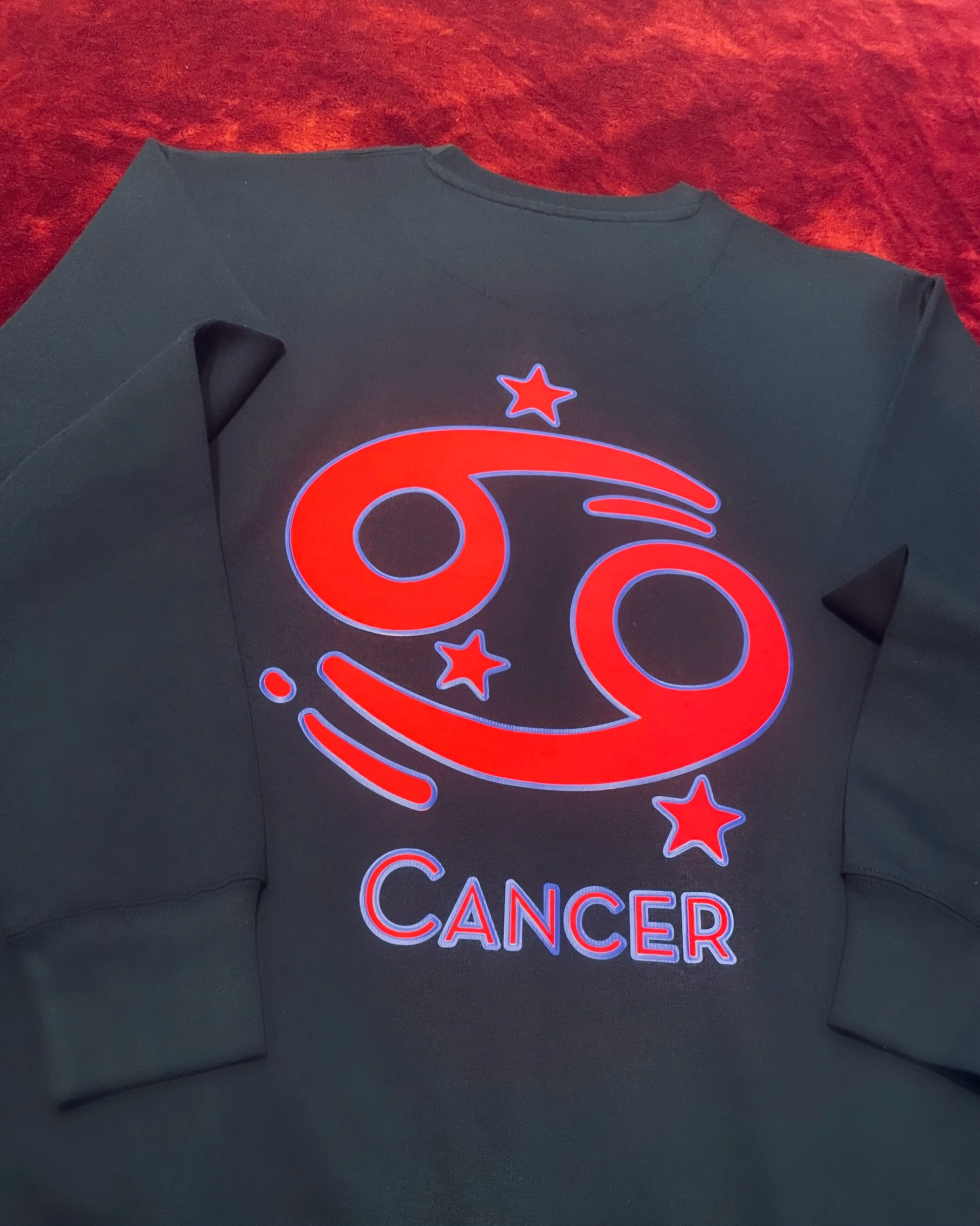 Fallon Aurielle Unisex Signature Cancer Logo & Name Zodiac Jogger Set (Black, Red & Blue)