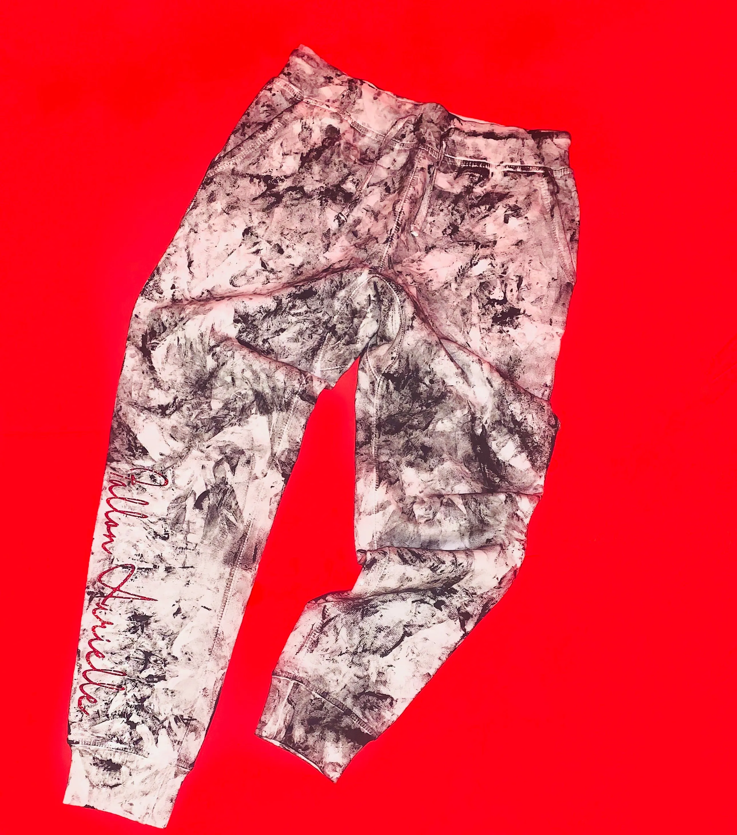 Fallon Aurielle Unisex Signature Chaos Jogging Set (White, Black & Red)