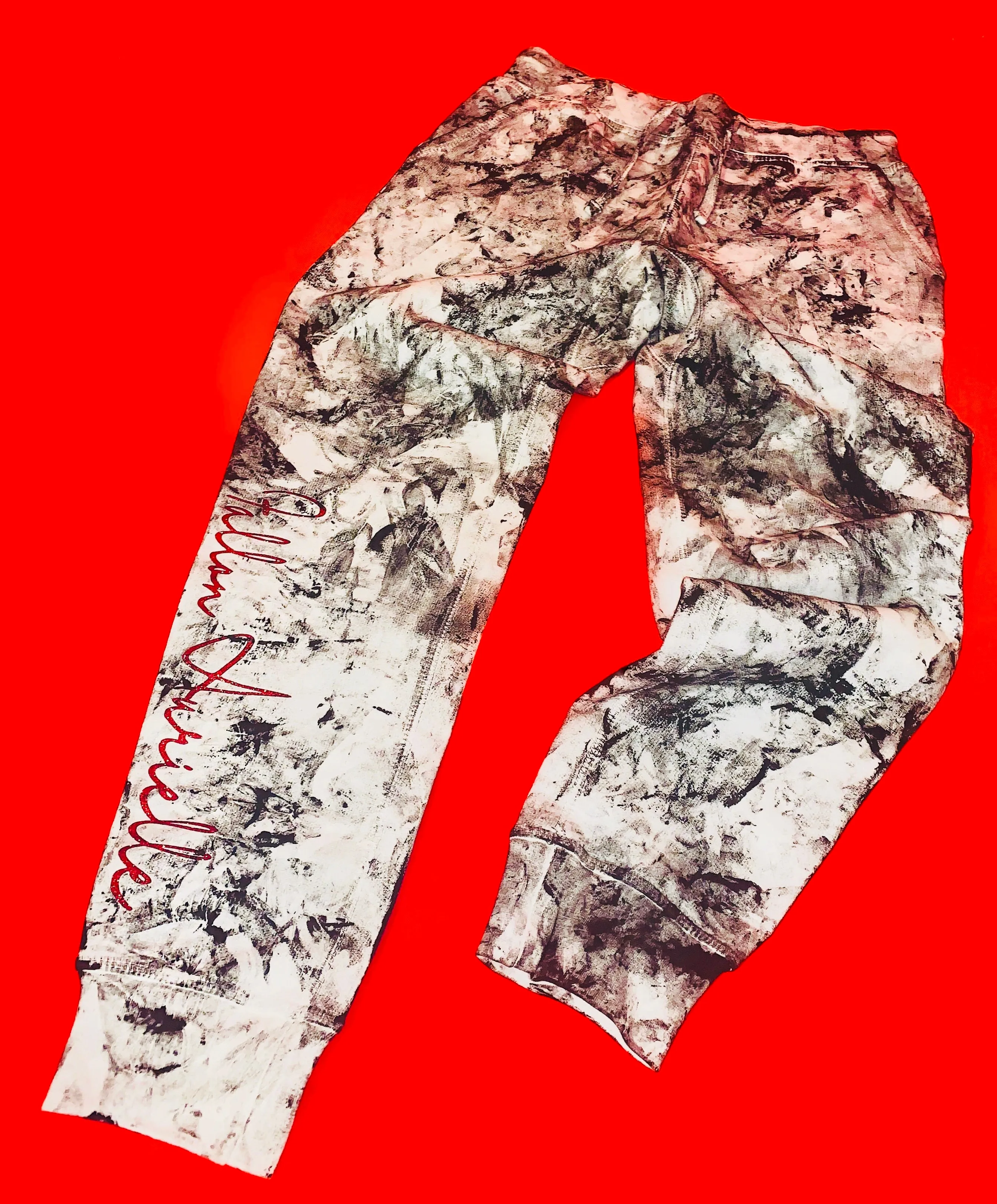 Fallon Aurielle Unisex Signature Chaos Jogging Set (White, Black & Red)